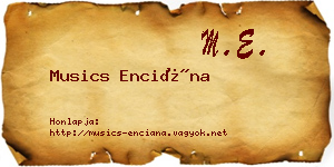 Musics Enciána névjegykártya